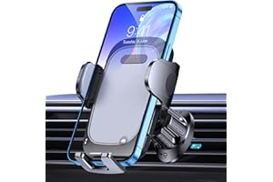 Mohard Support Telephone Voiture, [Prise Ferme & Crochet Stable] 360° Réglable Porte Téléphone Voiture à Grille d'Aération, Accroche Telephone Voiture Compatible avec iPhone 15 et Smartphones 4” à 7”