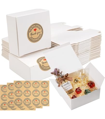 PH PandaHall 30pcs Brown Gift Boxes Square Paper Boxes 4x4x4 Inch Small - View #5