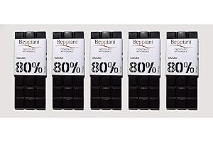 5 Tavolette di finissimo cioccolato fondente artigianale Beppiani - made in Italy - cioccolato dark - extra dark (80% Cacao)