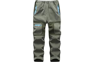 Mnking Pantalones Trekking Niño Niñas Impermeables Invierno Calentar Pantalon Montaña Senderismo Esqui Nieve Softshell al Aire Libre