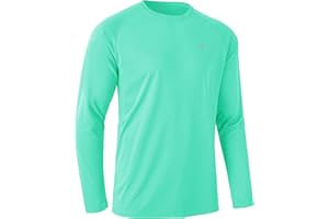Rdruko Mens Quick Dry Long Sleeve Tops Breathable Running Sport Gym T Shirts UV Sun Protection Hiking Fishing Shirt