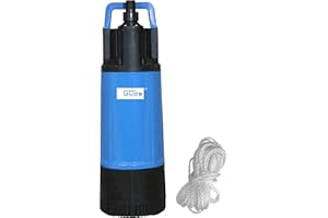Güde Drucktauchpumpe GDT 1200 (1200 W, Fördervolumen: 6000 l/h, max. Förderhöhe: 40 m, max. Eintauchtiefe: 12 m, 4 Laufräder aus Noryl, Edelstahlwelle, integriertes Rückschlagventil, 15m Nylon Seil)