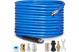 NAMOTEK 30m Rohrreinigungsschlauch Set | 3000PSI/180 Bar Druckreiniger Schlauch | Rohrreinigungsspülanlage für Karcher K2 K3 K4 K5 K6 K7 & Bosch AQT Haushalts-Hochdruckreiniger | Blau