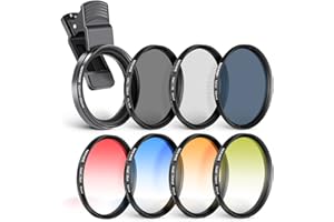 NEEWER Juego de filtros de efecto ND/CPL/55 mm con clip de abrazadera de lente de cámara, polarizadores ND32 6 puntos Star 4 filtros de color graduados compatibles con Samsung 16, 15, 14, Pro Max Plus