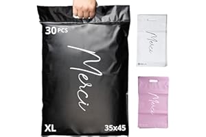 EMBALLAX 30 sobres para envíos de ropa - Tamaño XL 45x35cm - 100% OPACO/ULTRA-RESISTENTE/IMPERMEABLE - Sobres Plastico - Bolsas de Envio Paquetes - Cajas Envios Paquetes - Gracias