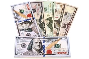 CARDLY Dollar Prop Money - 100/50/20/10/5 Fake Money for Advertising, Pranks, Birthday Party and Play Board Games - Pretend Money For Kids Learning and Playing.