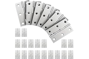 JIPRENS Pack of 24 Stainless Steel Hinges Connectors Foldable for Small Piano Band for Home Furniture Hardware Cabinet Doors Drawers