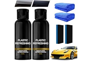 PATRICHOR Kunststoffteile Kristalline Beschichtung, 2 Stück Kunststoffpflege Auto, Reparaturmittel für Autokunststoffe, Plastik Refresher Auto Schwarz, Revitalisierendes Beschichtungsmittel(100ML)