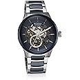 Titan Ceramic Fusion Automatic Blue Dial Silver Dual-Toned Stainless Steel Bracelet Analog Watch for Men-90174KD02/NT90174KD02