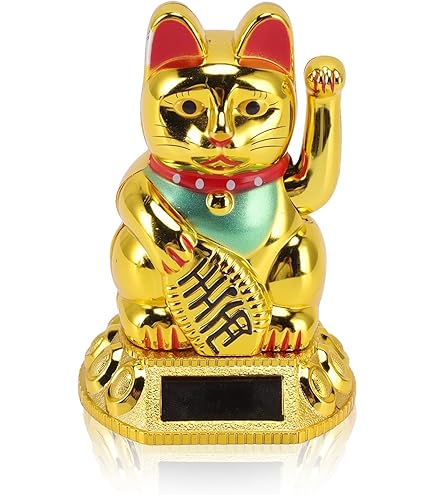 Maneki Neko Solar Lucky Cat goud (18cm) kopen