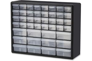 Akro-Mils, Cabinets, Drawers 44, 20" X6-3/8" x 15-13/16", BK/GY, Sold as 1 EA