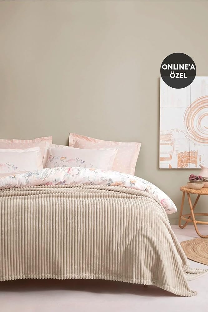 Yataş Bedding Holly Wellsoft Battaniye Tek Kişilik - Ekru