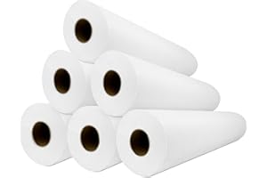 MUNTRADE Papel Camilla Fiselina Extrasuave Precortado a 40 cm | Rollos de Papel Camilla Fabricados en Poliéster y Celulosa (Blanco, 6 Rollos)