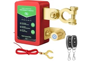DKEVEU Disjoncteur de batterie télécommandé sans fil - 12 V - 240 A - Interrupteur d'arrêt automatique - Coupe circuit batterie pour voiture, camping-car, ATV, camion, bateau (Non affichage LED)