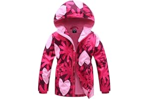 SEVEN BB Chaqueta Impermeable Niñas con Capucha y Forro Polar Junior Vintage Chaquetas A Prueba Invierno Lluvia Chica Softshell Abrigo de Deporte