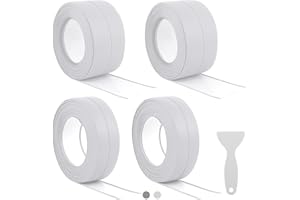 FINEASY 4 rolki miękkiej listwy przypodłogowej, samoprzylepna, 38 mm i 22 mm, 3,2 m, samoprzylepna listwa wykończeniowa z PCW, elastyczna listwa giętka, miękka listwa przypodłogowa do kuchni i