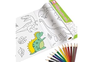 JunD Rollo Papel Pintar Niños, 30 * 300 cm Rollo de Dibujo para Niños, Rollo Dibujos para Colorear Niños, Rollo De Papel para Colorear, Rollo Dibujos Educativos Preescolares Creativos para Niños