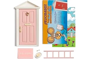 LA PUERTA MÁGICA Porte Magique Ratoncito Pérez CERTIFIÉE Decoration Murale Chambre Fille Garçon + Carte de Voeux [ Version ESPAGNOLE ] Deco Bebe Cadeau Original Naissance Garçon Fille