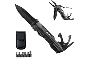 CHILLSILA Coltello Multiuso, 13 in 1 Coltellino Tascabile Multifunzione con Pinze, Cacciavite, Apri Bottiglia per Campeggio, Sopravvivenza all'aperto, Pesca
