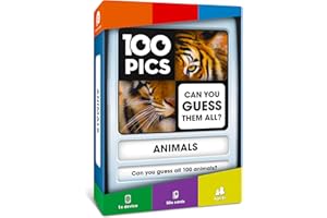 100 PICS Animals Travel Game - Family Flash Cards, Pocket Puzzles For Kids And Adults