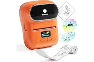 Phomemo Label Maker - Mini Imprimante d'étiquettes Bluetooth M110 Imprimante d'étiquettes Thermiques Imprimante Portable, Convient pour Les Vêtements, Les Supermarchés, la Vente au Détail, Orange