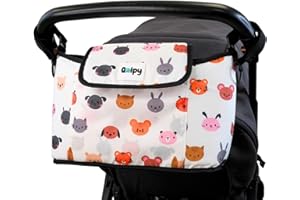 Qalpy Bolso Carro Bebé Bolso Organizador para Carrito de Bebé de Gran Capacidad - Bolso Pañalera con Diseño Práctico y Funcional - Multifuncional de Gran Capacidad como Bolsa Hospital Maternidad