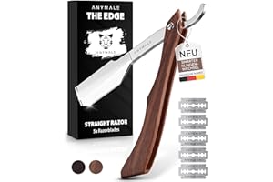 ‎ANYMALE ANYMALE Rasiermesser "The Edge" - Griff aus Sandelholz - Rasiermesser mit Wechselklinge - Razor Men - Barber Rasierer für Bart und Konturen