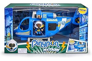 Pinypon Action - Helicóptero de policía con 1 Figura y Accesorios, para niños y niñas de 4 a 8 años (Famosa 700014782)