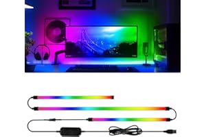AURORIONCG Bande LED RGBIC pour Écran PC - Kit de Rétroéclairage avec Synchronisation des Couleurs pour Gaming, Lumière d'Ambiance USB Immersive, Compatible Windows & Mac OS (34 Pouces 3 Côtés)