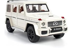 MODVKVK Mercedes Benz G63 AGM 1:32 Modellino Macchinina con Luce e Musica, Funzione Pull-Back, Pressofuso in Lega, Ideale per Bambini dai 3 anni e Collezionisti (Bianco)