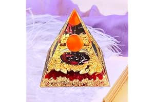 VDYXEW Crystal Pyramid, Red Glaze Zodiac Virgo Orgone Pyramid, Healing Crystal, Postive Energy Crystal Healing for Yoga, Meditation, Stress Reduce (Virgo)