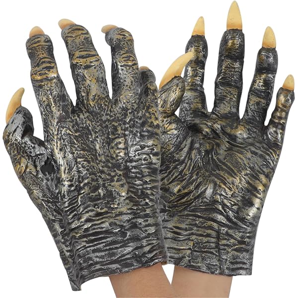 Gants Griffes De Chat Halloween - Ongles Noirs Longs, Taille Unique, Tissu Confortable - Pour Cosplay, Fête, Déguisement