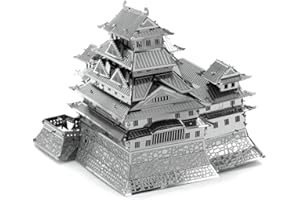 Metal Earth Puzzle 3D Castillo Himeji Japón. Rompecabezas De Metal De Arquitectura. Maquetas Para Construir Para Adultos Nivel Desafiante De 7.2 X 6.9 X 6 Cm
