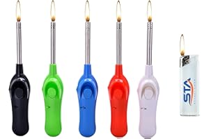 ‎VANORELL 5 x Stabfeuerzeug Softtouch 24 cm lang Feuerzeuge + 1 gratis Taschenfeuerzeug befüllt und nachfüllbar Feuerzeuggas Feuerzeug XXL (5 x Stabfeuerzeug)