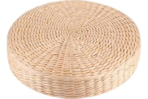 ATYHAO Tatami Redondo Trenzado Naturaleza Hecho A Mano Cojín De Asiento Tejido De Paja para El Hogar Asientos Redondos Gruesos Cojín Puf para Tatami Zen Yoga Ceremonia del té Decoración