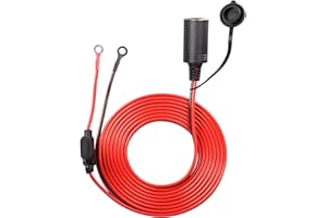 SinLoon, 10 pies, 16AWG, encendedor de cigarrillos hembra, ojal, enchufe de Terminal, Cable resistente con portafusibles de cuchilla, 15A, 12V, 24V, Cable de alimentación de CC