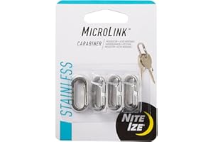 Nite Ize MicroLink - Mosquetón de Acero Inoxidable, Paquete de 4