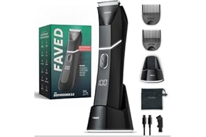 ‎FAVED FAVED The Bodygroomer 2.0 Intimrasierer & Körperhaartrimmer mit revolutionärer Sicherheitsklinge für den Mann, 120 Min Power, duschfest, LED-Licht, Beast-Mode – aus Deutschland
