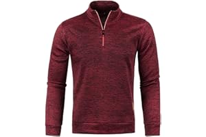 HAOLEI Mens V Neck Jumper Sale Clearance 1/4 Zip Fleece Lined Pullover Regular Fit Autumn Winter Velvet Sweatshirt Sweat Tops UK Size 10-20