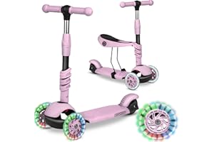 Hulajnoga trójkołowa dla dzieci 3w1 Cubi Ricokids balansowa z siedziskiem różowa