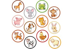 LASUROA 24 szt. naklejek do nauki korzystania z nocnika – 12 stylów, interesująca świnka, pies, kot – zwierzęta wielokrotnego użytku dla dzieci