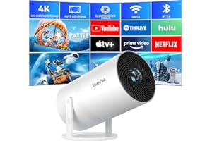 ‎XUANPAD [Netflix-zertifizierter & Elektrischer Fokus] Beamer 16000L 1080P Mini Beamer mit WiFi & Bluetooth Projektor mit 210° drehbarer Stand, Automatische Trapezkorrektur, Staubfilter & Wärmeableitungssystem