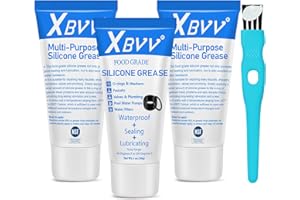 XBVV Food Grade Silicone Lubricating Plumber Grease for Waterproof Faucet Pool Filter O Ring 3-Pack 1 oz Tube with Brush