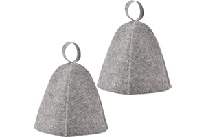 Fhioevt 2 Stücke Saunahut Herren Damen Filz Sauna Hut Mütze Saunamütze Filzhut Duschkappe Badekappe Filzkappe Sauna Zubehör Kopfabdeckung Tragbare Saunahut für Dusche und Sauna (Grau)