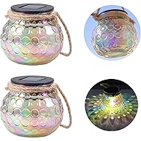 ANGMLN Solar Laterne Glas 2 Stück Solarlampen für Außen Tisch Solarleuchte Solar Tischleuchte als Deko IP65 Wasserdicht…