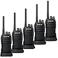 Retevis RT21 Walkie Talkie Long Range, Professional 2 Way Radio, VOX, Emergency Alarm, 1100 mAh Rechargeable, Portable Handheld Walkie Talkies for Factory, Restaurant (Black, 5Pcs)