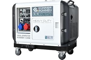 K&S KÖNNER&SÖHNEN KS 9300DE-1/3 ATSR, diesel emergency generator 7500 W (400 V) / 6500 W (230 V), VTS phase switching system, diesel power generator EURO 5, LED display, air preheater, ATS connection