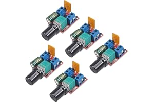 DORHEA 5Pcs 5A DC Motor Speed Controller Module 3V-35V Switch Controller LED Dimmer Adjustable PWM 3V 6V 12V 24V 35V Max 90W