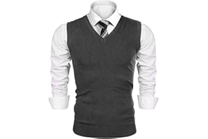 iClosam Chaleco SuéTer para Hombre AlgodóN V-Neck Esencial Jersey Sin Mangas Rebecas Chaqueta Pullover Invierno
