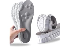 CHANGZHONG Men Women Memory Foam Insoles with Arch Support Comfort Massage Insoles Replacement Shoe Inserts for Work Boots Running Trainer greywhite45-46